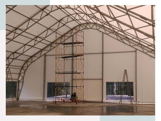 Шатровые ангары в Чапаевске